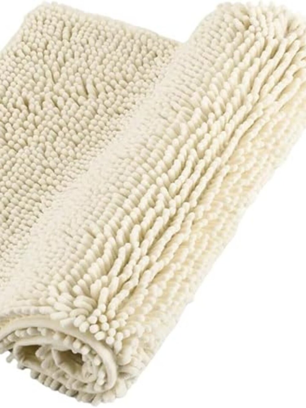 Chenille Bathroom Rugs Non Slip Bath Bathroom Accessories (Cream, 20"x 32")